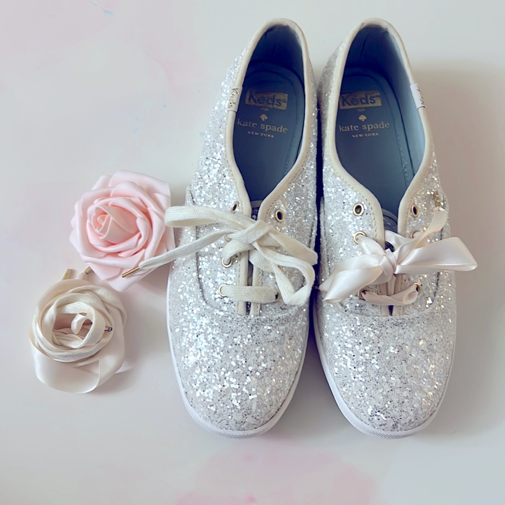 Kate Spade WEDDING/GLITTER Keds Champagne